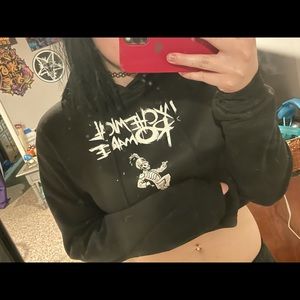 Black parade inspired crop top hoodie